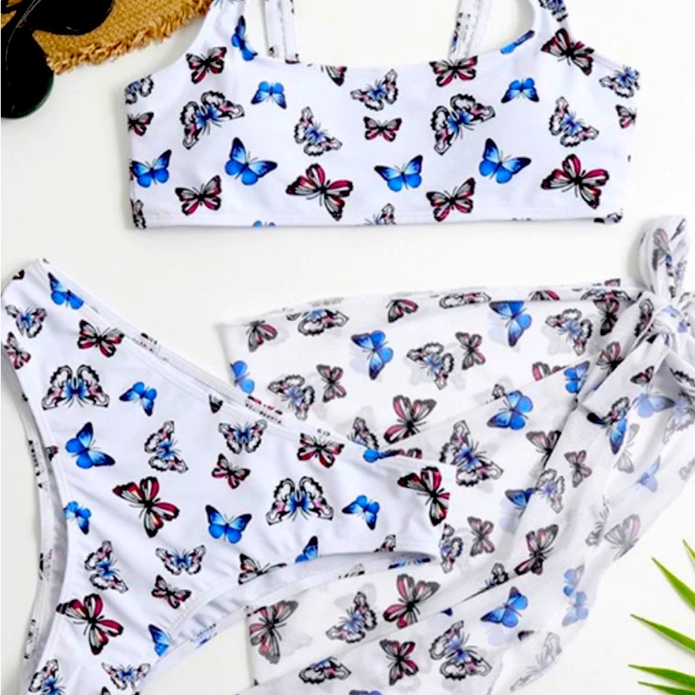 NWT butterfly bikini with cover up